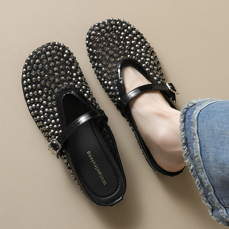 Mule Slip On - メッシュラインストーンブランドスリッパ女性の夏の新カジュアルスライド女性の快適な通気性のファッションミュールサンダル女性 Pantuflas Mujer