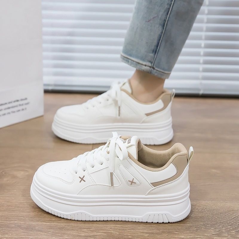 Women'S Shoes Back To School - 通気性のある白い靴 学生 新学期シーズン 簡単コーディネートスニーカー 新入荷 厚底カジュアルシューズ