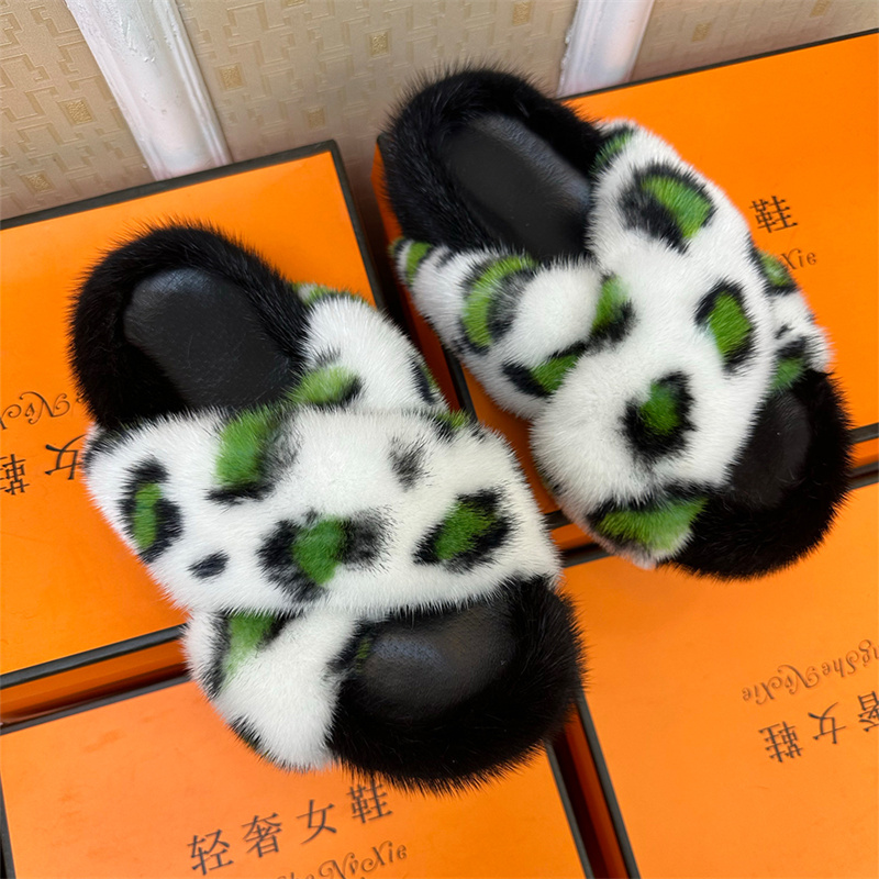 Women Shoes Mules - スリッパミュール レディースサマーサンダル 2026 シューズ ミンクファースリッパ 厚底スリッパ