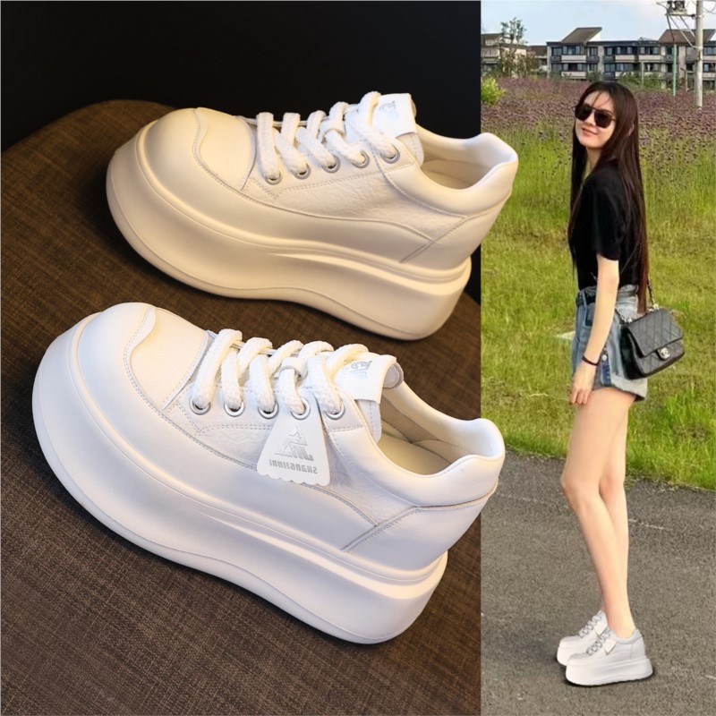 Platform Sneakers Chunky - 2026年 8.5cm プラットフォームスニーカー レディース ベージュ ホワイト