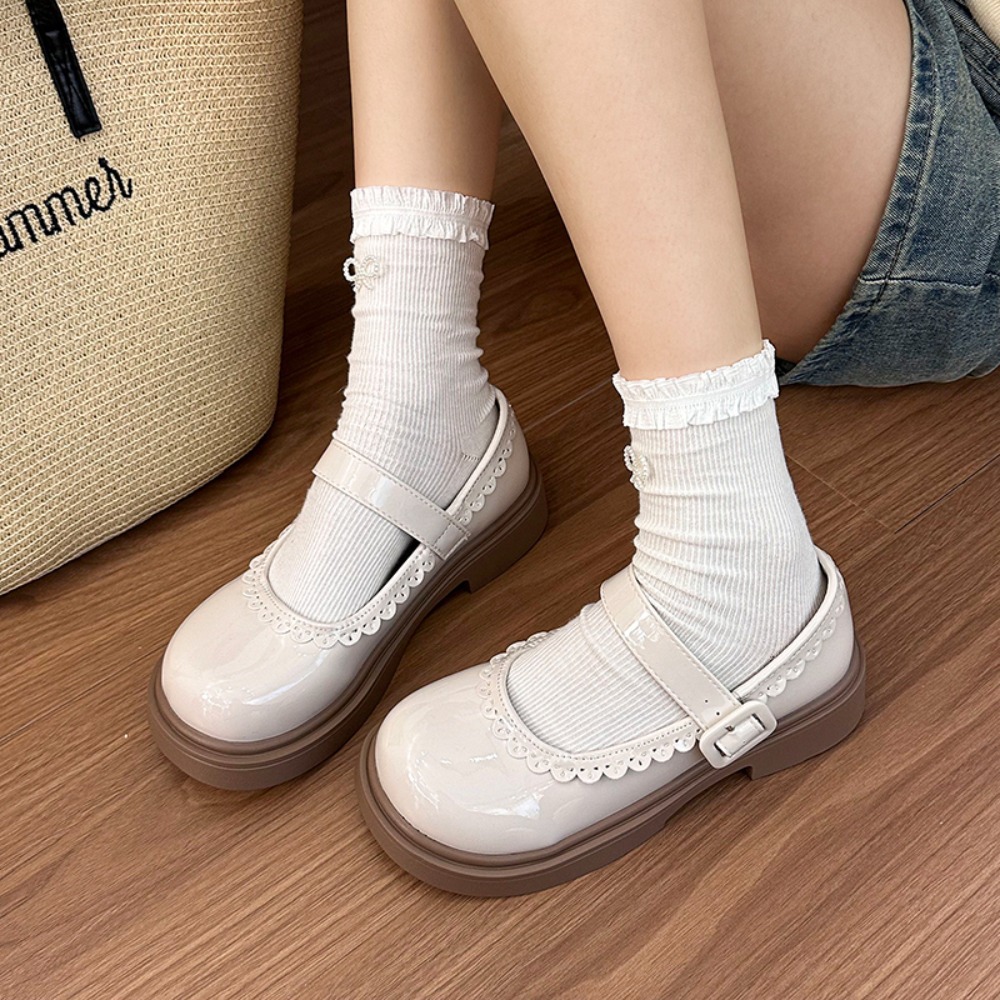 Women'S Shoes Back To School - 2026年新作 女の子用シューズ プリンセス風 スイートブラック パールペンダント付き 結婚式