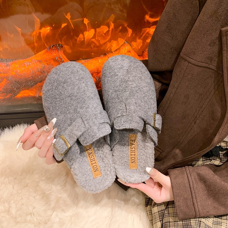 Women Shoes Mules - 2025年 レディース 冬用 ミュールスリッパ ファッション フェルト