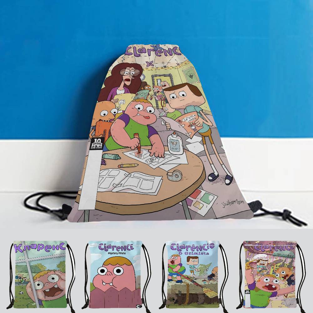 Women'S Shoes Back To School - 漫画 C-Clarences 高品質プリント収納シューズバッグ 学校用バックパック 女性用 巾着ポケット