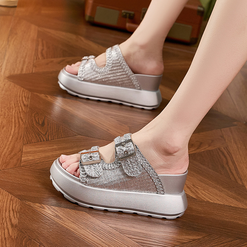 8CMマイクロファイバーレザー高級ブランド2025夏チャンキ - Women Shoes Japanese Brand のレビューと価格