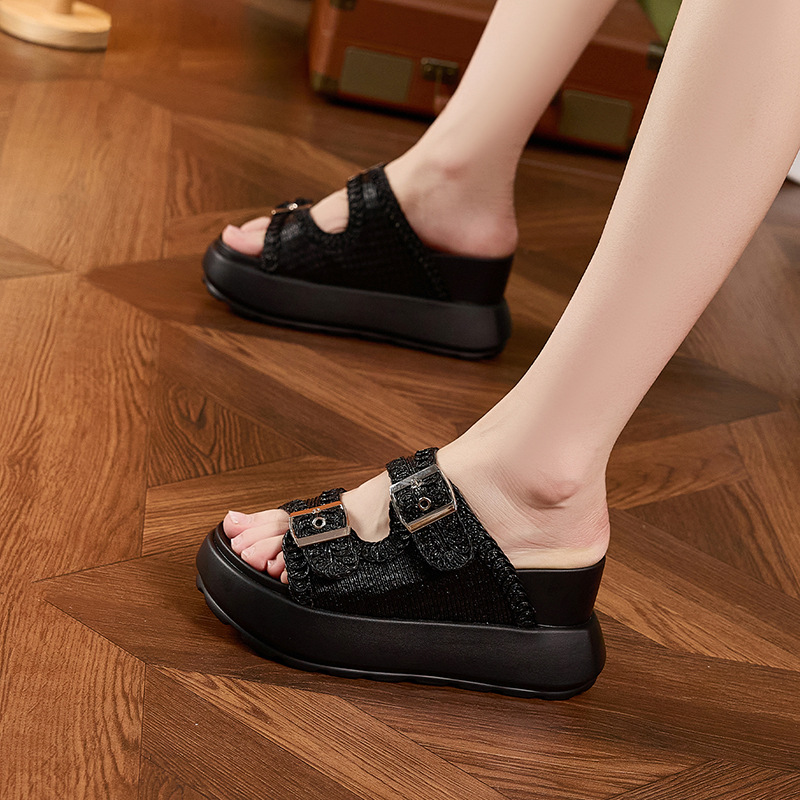 8CMマイクロファイバーレザー高級ブランド2025夏チャンキ - Women Shoes Japanese Brand のレビューと価格