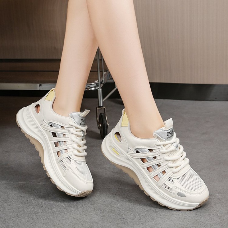 レディーススニーカー ラウンドトゥ チャンキーソール レース - Platform Sneakers Chunky のレビューと価格