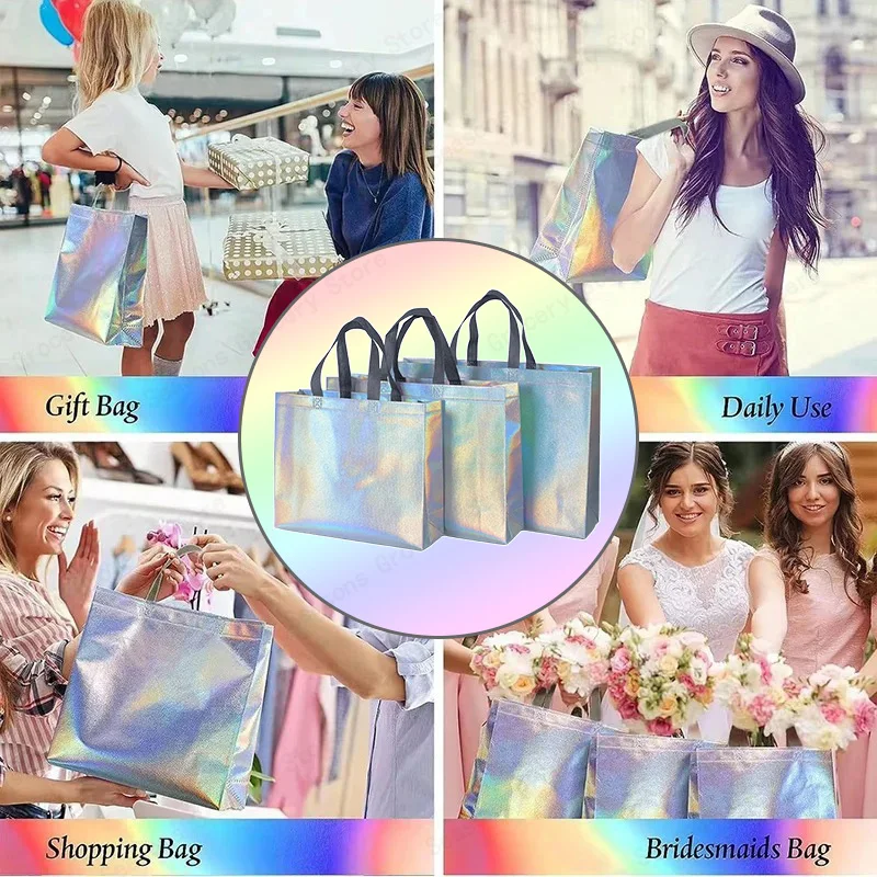 10/20 個ホログラフィック不織布トートバッグレーザー光沢 - Women'S Shoes Back To School のレビューと価格