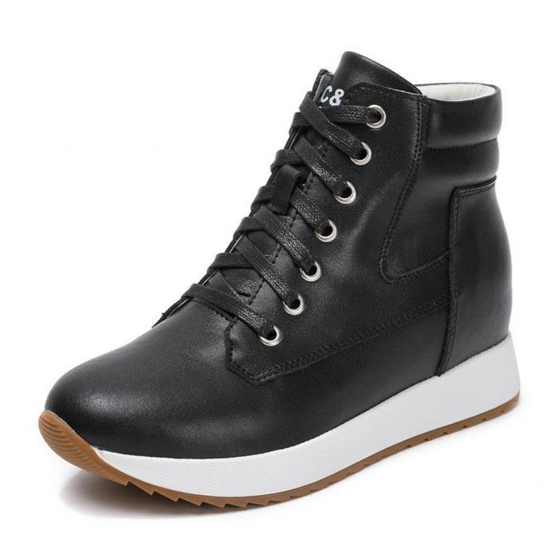 7 センチメートル本革女性アンクルブーツプラットフォームウェ - Platform Sneakers Chunky のレビューと価格