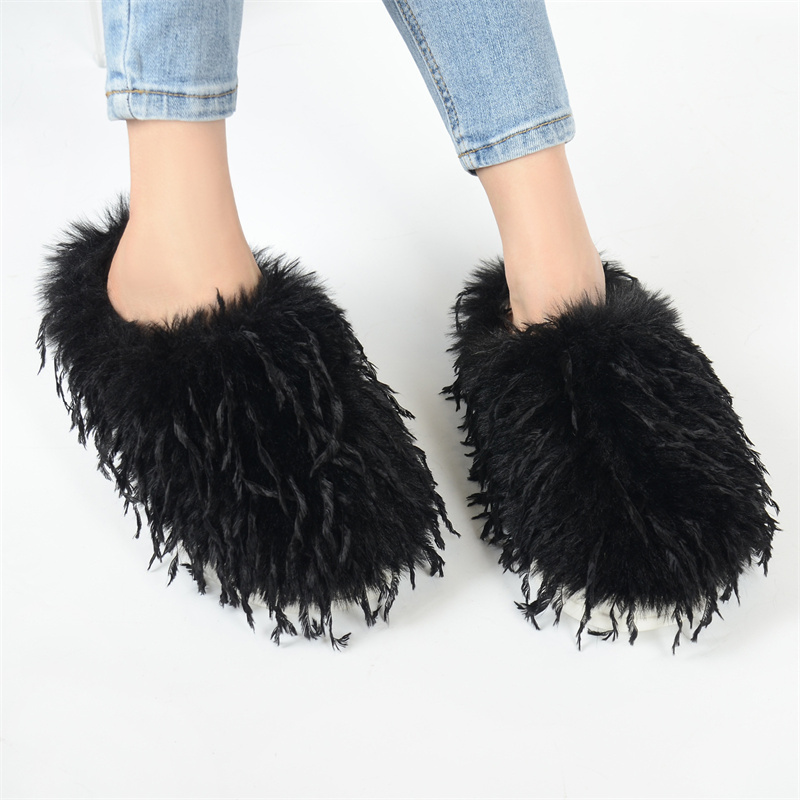 冬用レディーススリッパ ふわふわフェイクファースリッパ アウ - Women Shoes Mules のレビューと価格