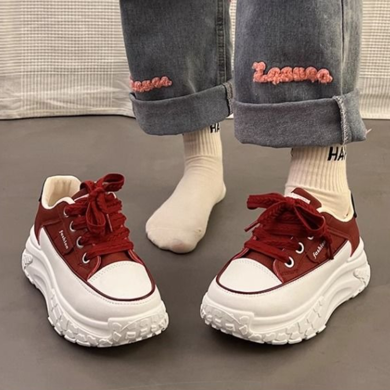 春のチャンキーホワイトスニーカー、厚底プラットフォームシュー - Platform Sneakers Chunky のレビューと価格