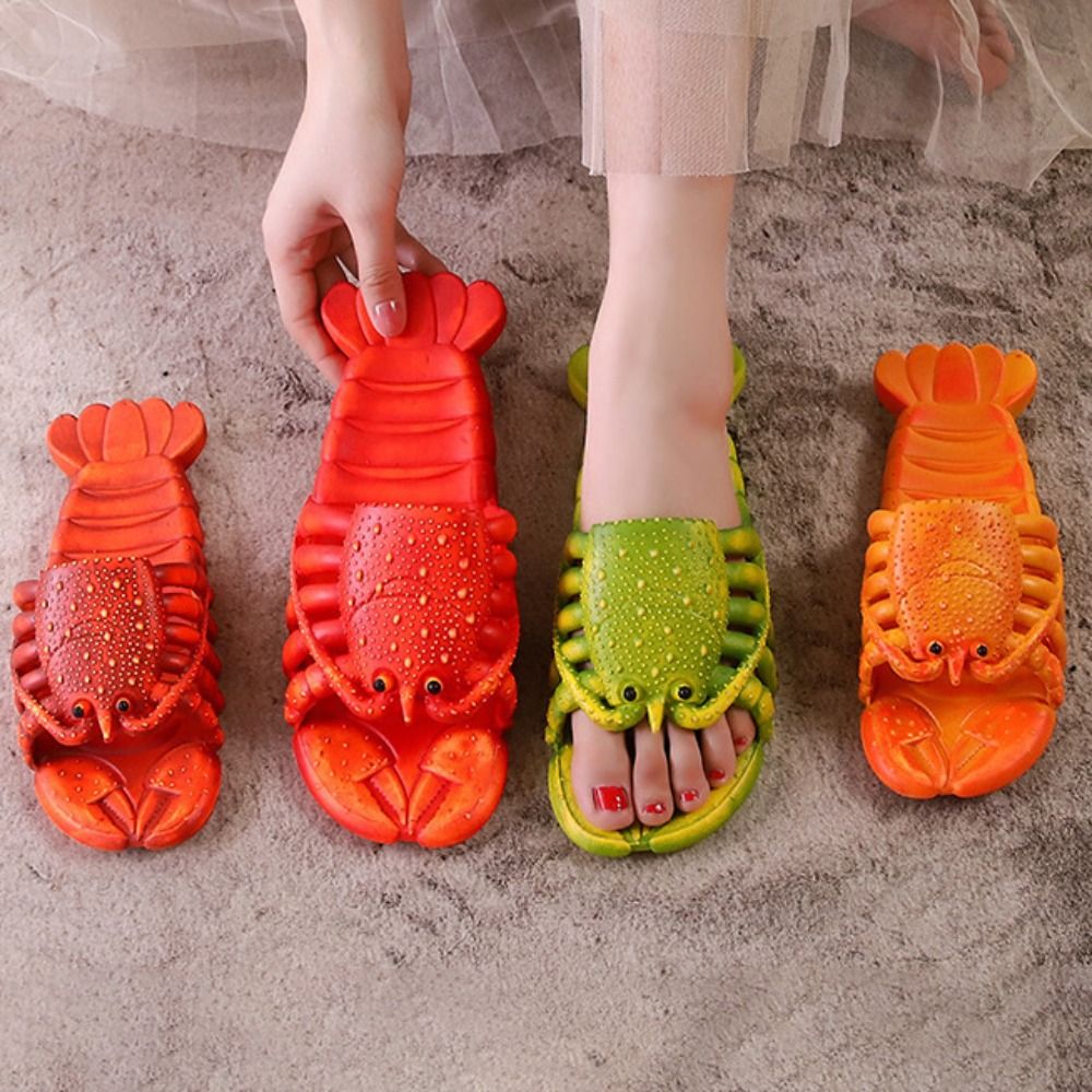 ユニークな漫画風ロブスタースリッパ、柔らかいPVC素材、滑り - Mule Slip On のレビューと価格