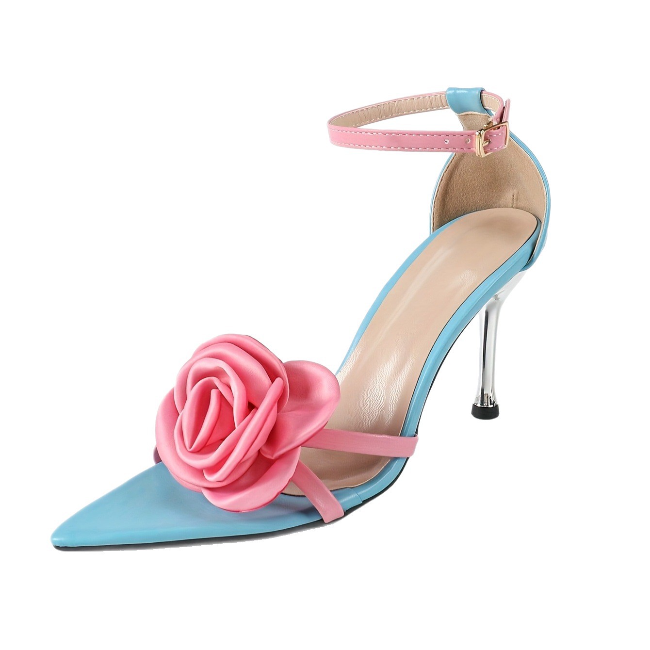 10 センチメートル/3.93 インチピンクフラワーブルーパ - Women'S Shoes Back To School のレビューと価格