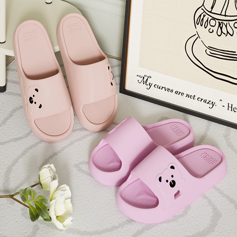 スリッパ浴室漫画クマ屋内スリッパ女性のための軽量ソフト EV - Mule Slip On のレビューと価格