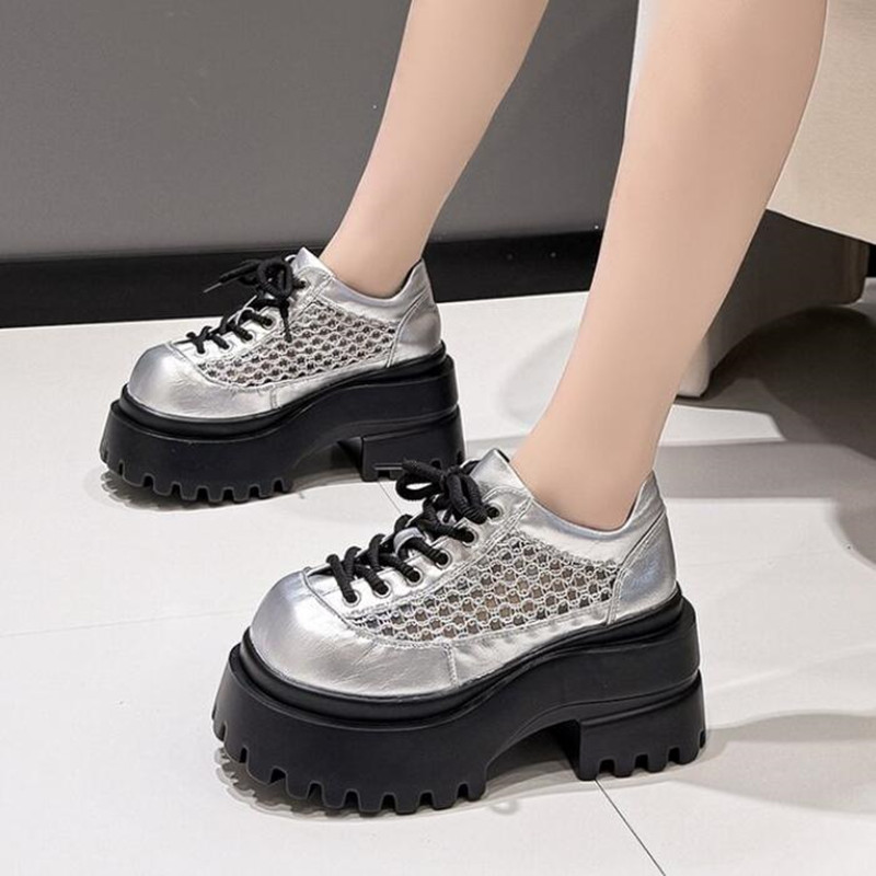 9CMメッシュマイクロファイバーレザーシューズ 2026年新 - Platform Sneakers Chunky のレビューと価格