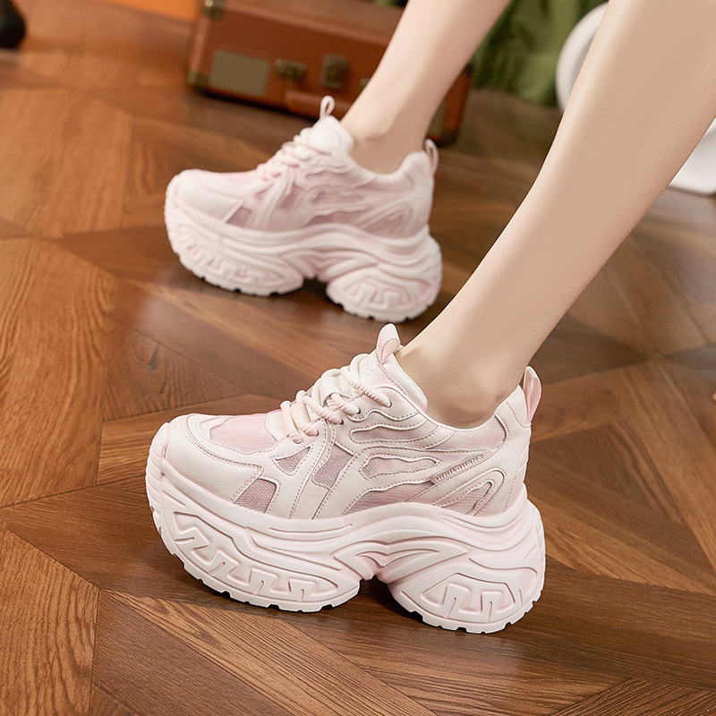 レディースファッション 厚底プラットフォームスニーカー 通気 - Platform Sneakers Chunky のレビューと価格