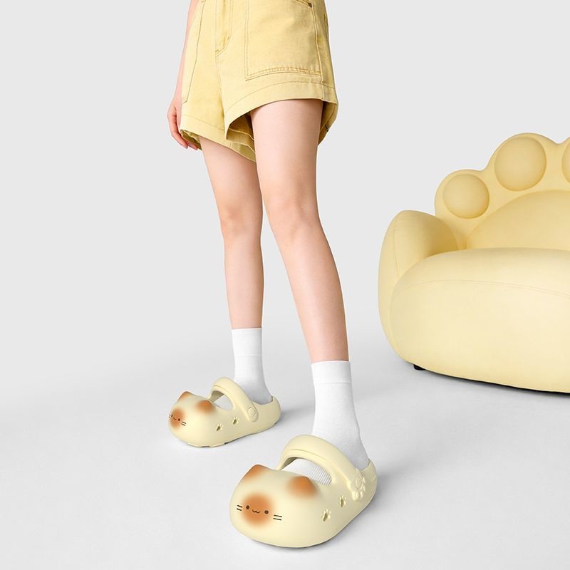 女性用新作クリエイティブブラックキャットスリッパ、夏用ソフト - Women Shoes Mules のレビューと価格