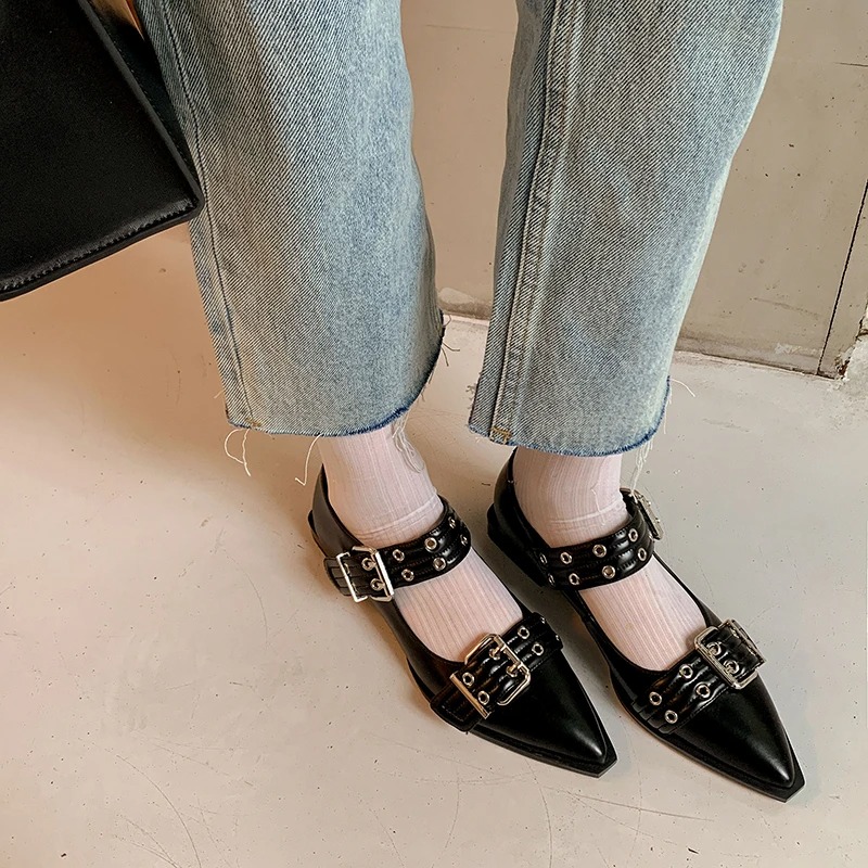 女性の靴デザイナーの高級ローヒールパンプスバックルファッショ - Women Shoes Mules のレビューと価格
