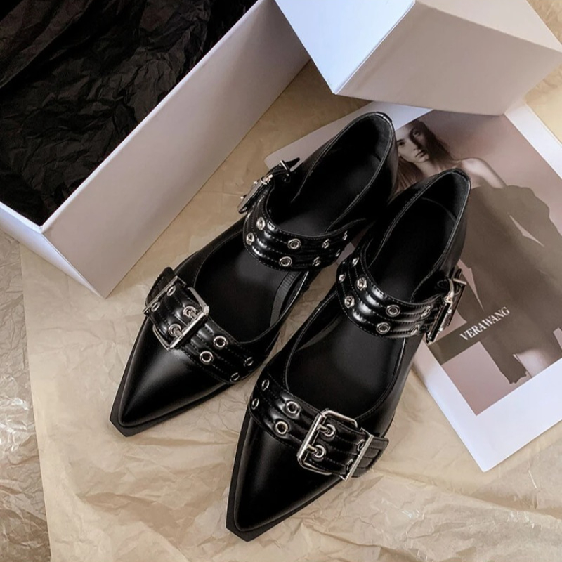 女性の靴デザイナーの高級ローヒールパンプスバックルファッショ - Women Shoes Mules のレビューと価格