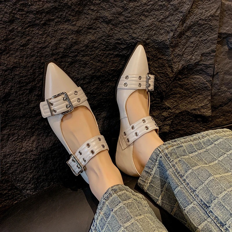 女性の靴デザイナーの高級ローヒールパンプスバックルファッショ - Women Shoes Mules のレビューと価格